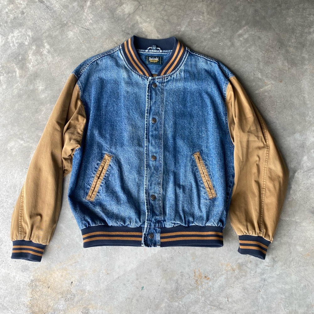 Vintage Dunbrooke Denim and Brown Bomber Jacket